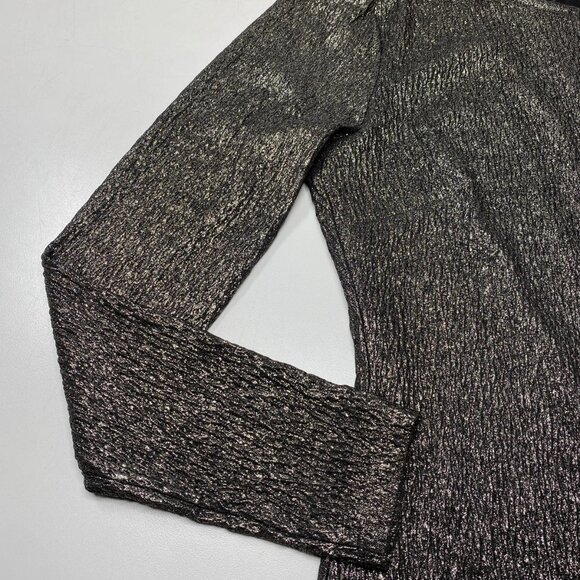 NEW MICHAEL KORS Metallic Crinkle Jacquard Mini Dress – Black/Gold – Size M - Picture 5 of 12